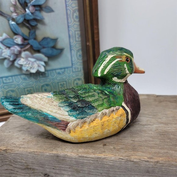 Vintage Handpainted Wax Duck Sculpture RUSS BERRIE - Picture 5 of 9